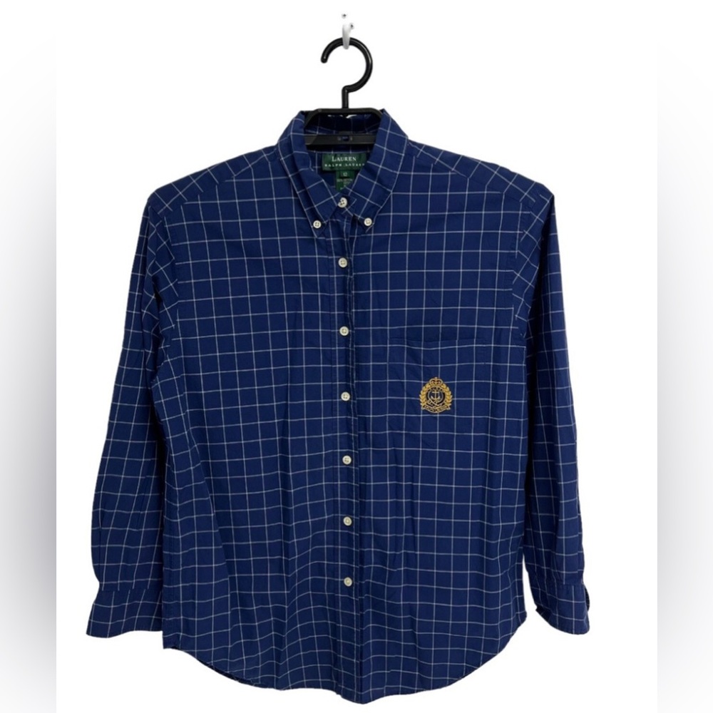 Lauren Ralph Lauren Blue Grid Dress Shirt
